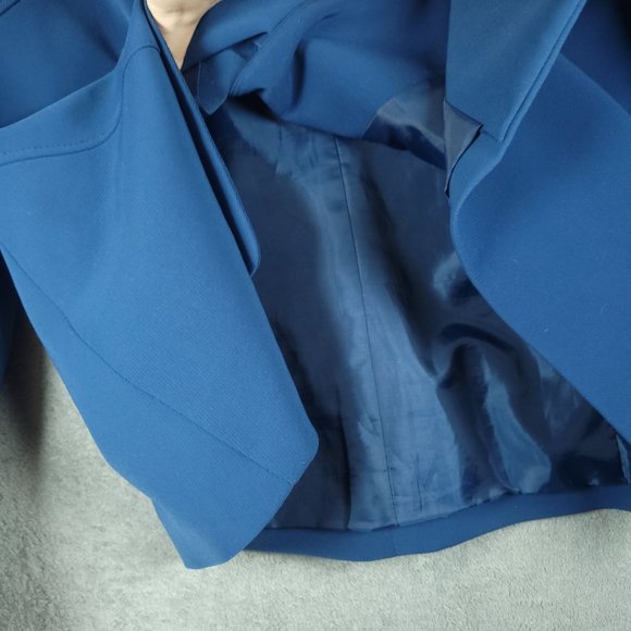 Kasper Petite Blazer Jacket Women's PS Polyester Blend Blue 3 Buttons - Picture 6 of 15